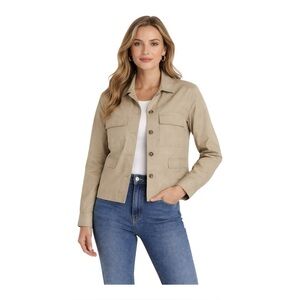 Liz Claiborne Dresses Tan Khaki Jacket Blazer Lightweight Women’s Size 6